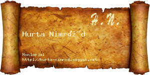 Hurta Nimród névjegykártya